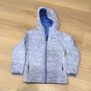 Marmot Light Blue and White Quilted Jacket